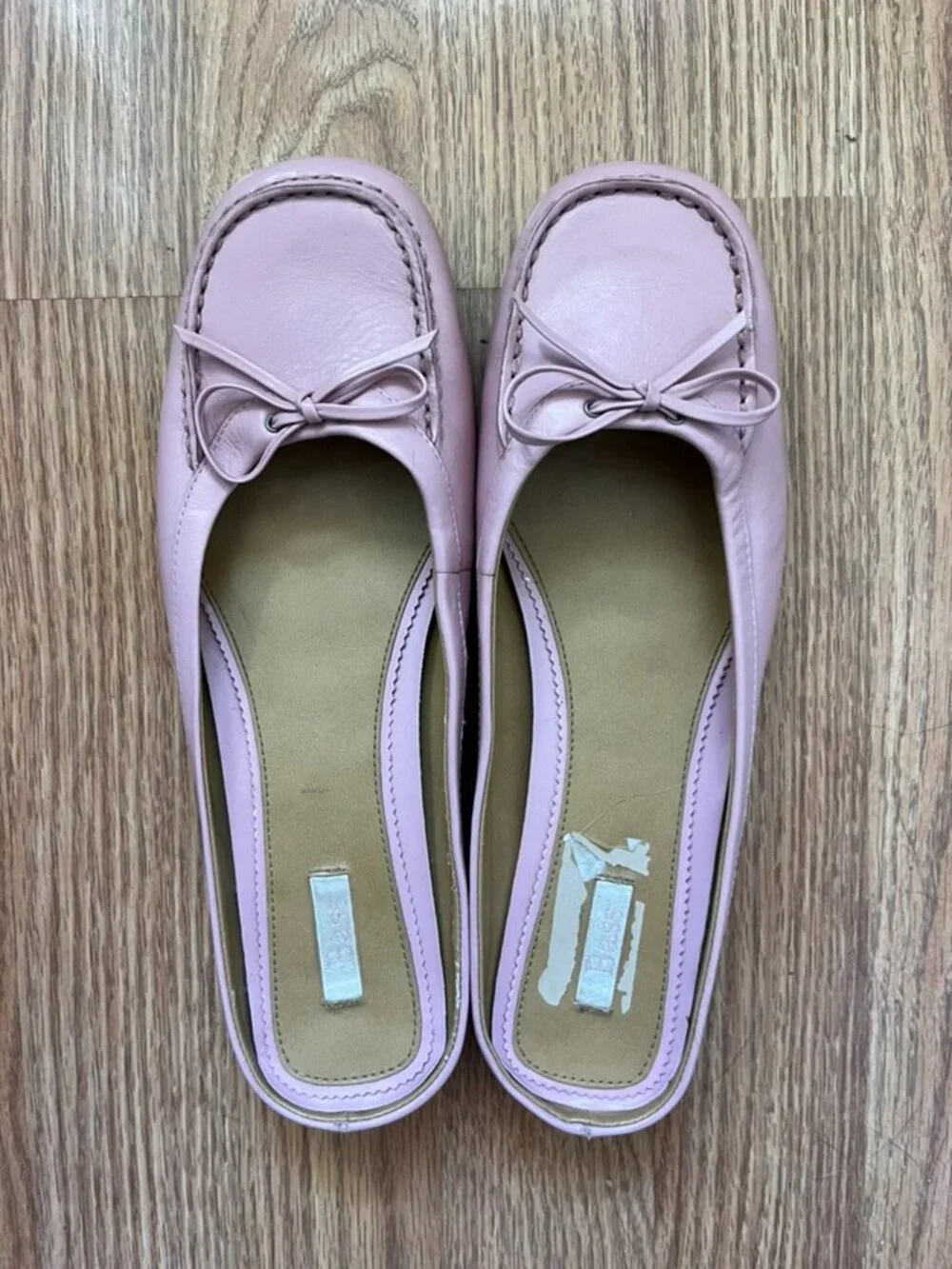 Vintage Bass leather ballet mules